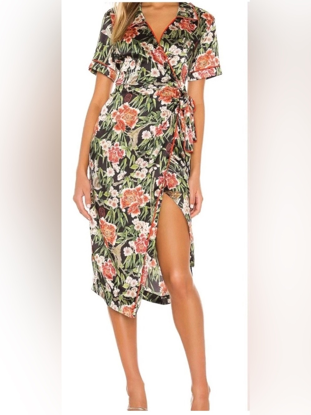 NWOT We are HAH "perfectly tailored" midi wrap dress
